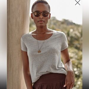 Garnet Hill Essential Tee in Heathered Grey Size Large NWT Organic Cotton
